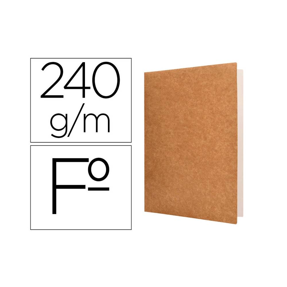 Subcarpeta liderpapel folio kraft interior blanco 240g/m2