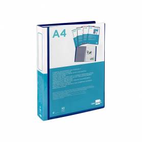 Carpeta liderpapel personaliza 37732 40 fundas canguro polipropileno din a4 azul portada y lomo personalizable