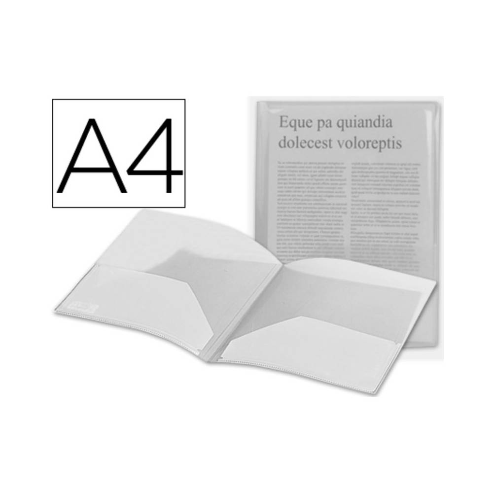 Carpeta liderpapel dossier dos bolsas 35584 polipropilenodin a4 incolora