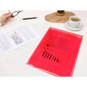 Carpeta liderpapel dossier broche 34040 polipropileno din a4 roja transparente 50 hojas