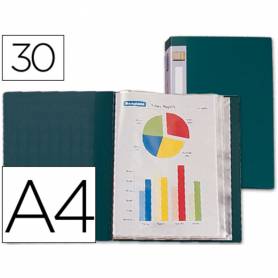 Carpeta liderpapel personaliza 37023 30 fundas polipropileno din a4 verde lomo personalizable