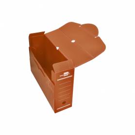 Caja archivo definitivo plastico liderpapel marron 360x260x100 mm