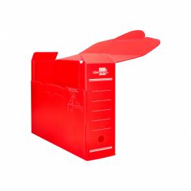 Caja archivo definitivo plastico liderpapel rojo 360x260x100 mm