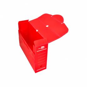 Caja archivo definitivo plastico liderpapel rojo 360x260x100 mm