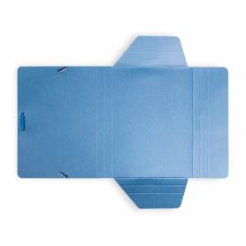 Carpeta liderpapel gomas cuarto 3 solapas carton pintado azul