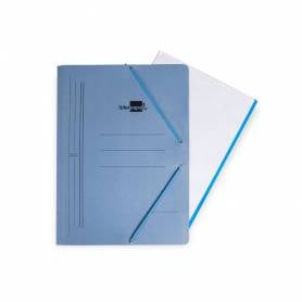 Carpeta liderpapel gomas folio sencilla carton pintado azul