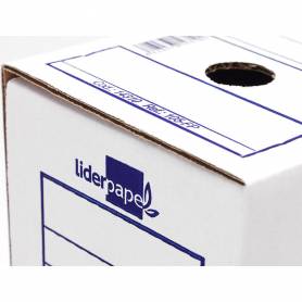 Caja archivo definitivo liderpapel ecouse carton 100% reciclado folio prolongado 388x275x116mm 325g/m2