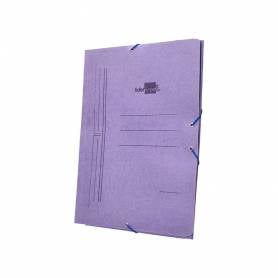 Carpeta liderpapel gomas folio 3 solapas carton compacto azul