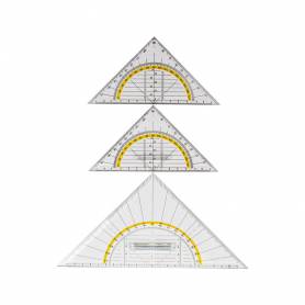 Escuadra liderpapel geometria 16 cm plastico cristal