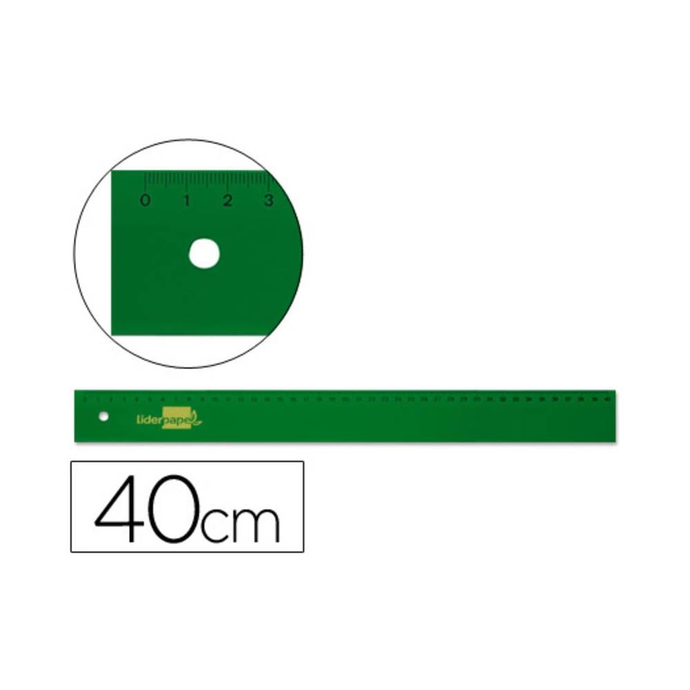 Regla liderpapel 40 cm acrilico verde