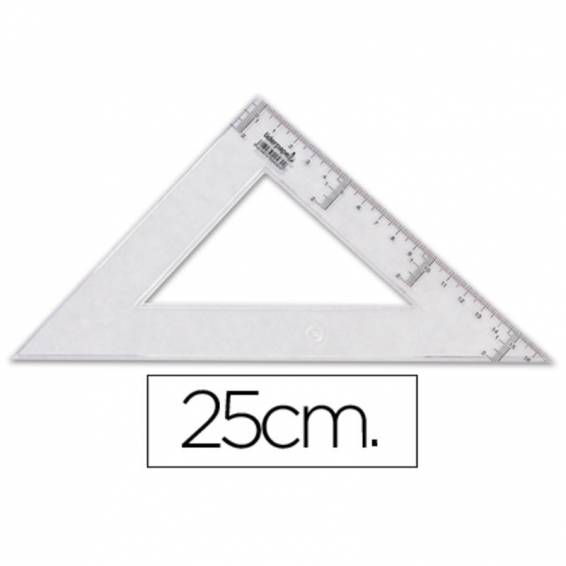 Escuadra liderpapel 25 cm plastico cristal