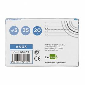 Anilla bisagra liderpapel niquelada n.3 diametro 35 mm caja de 20 unidades