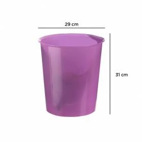 Papelera plastico q-connect violeta translucido 16 litros 290x310 mm