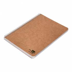 Cuaderno espiral liderpapel cuarto ecouse tapa cartulina kraft 80h papel reciclado 80 grcuadro 4mm