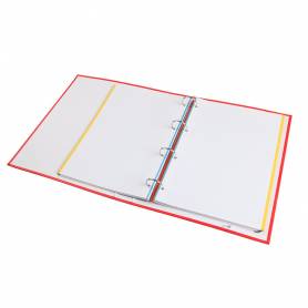 Carpeta con recambio liderpapel a4 cuadro 5 mm 120 hojas 80 g forrada 4 anillas 40 mm redondas