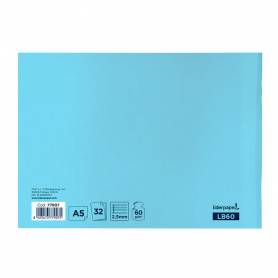 Libreta liderpapel smart a5 apaisada 32h 60g/m2 pauta 2,5 mm con margen