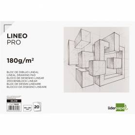 Bloc dibujo liderpapel lineal encolado 230x325mm 20 hojas 180 gr/m2 con recuadro