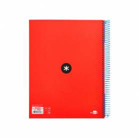 Cuaderno espiral liderpapel a4 micro antartik tapa forrada120h 100 gr cuadro 5mm 5 bandas 4 taladros colores surtidos s