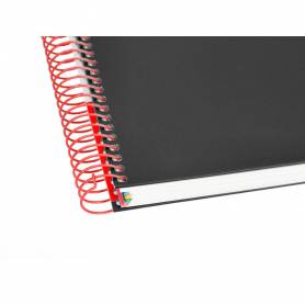 Cuaderno espiral liderpapel a4 micro antartik tapa forrada 120h 100 gr liso con bandas 4 taladros color negro