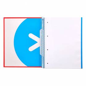 Cuaderno espiral liderpapel a4 micro antartik tapa forrada 120h 100 gr liso con bandas 4 taladros color rojo