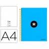 Cuaderno espiral liderpapel a4 micro antartik tapa forrada 120h 100 gr liso con bandas 4 taladros color azul - KD41