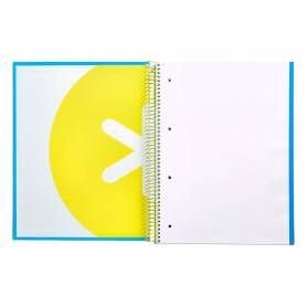 Cuaderno espiral liderpapel a4 micro antartik tapa forrada 120h 100 gr liso con bandas 4 taladros color azul