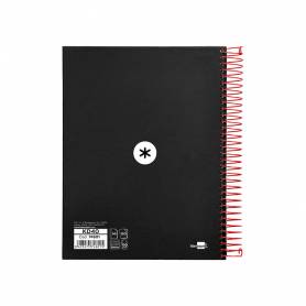 Cuaderno espiral liderpapel a5 micro antartik tapa forrada120h 90 gr cuadro 5mm 5 bandas6 taladros color negro