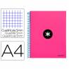 Cuaderno espiral liderpapel a4 micro antartik tapa forrada120h 100 gr cuadro 5mm 5 bandas 4 taladros color rosa - KD25