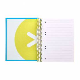 Cuaderno espiral liderpapel a5 micro antartik tapa forrada 120h 100 gr horizontal 5 bandas 6 taladros color azul