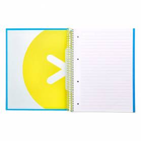 Cuaderno espiral liderpapel a4 micro antartik tapa forrada 120h 100 gr horizontal 5 bandas 4 taladros color azul