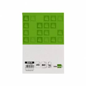 Bloc notas liderpapel cuadro 4 mm a5 80 hojas 60 g/m2 perforado sin tapa