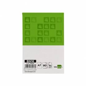 Bloc notas liderpapel liso a7 80 hojas 60 g/m2 perforado sin tapa