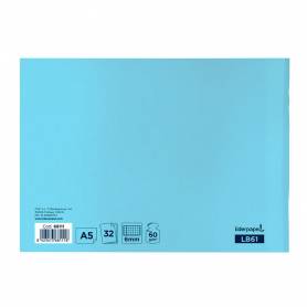 Libreta liderpapel smart a5 apaisado 32 hojas 60g/m2 cuadro 6 mm con margen