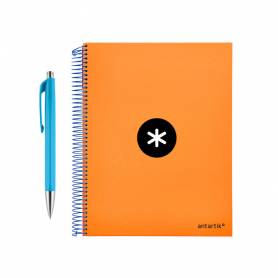 Cuaderno espiral liderpapel a4 micro antartik tapa forrada 120 h 100g cuadro 5 mm color naranja promo caran d ache