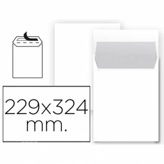 Sobre liderpapel bolsa n 8 blanco din 229x324 mm tira de silicona paquete de 25 unidades