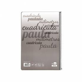 Cuaderno espiral liderpapel folio pautaguia tapa dura 80h 75 gr cuadro pautado 5mmcon margen colores surtidos