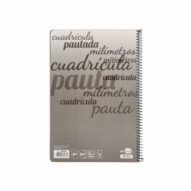 Cuaderno espiral liderpapel folio pautaguia tapa dura 80h 75 gr cuadro pautado 4mmcon margen colores surtidos