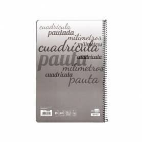 Cuaderno espiral liderpapel folio pautaguia tapa blanda 80h 75 gr cuadro pautado 5mm con margen colores surtidos