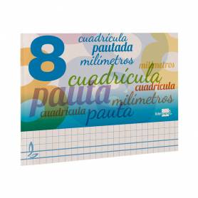 Libreta liderpapel pautaguia tapa cartoncillo 32 hojas din a5 cuadriculado pautado 8mm apaisada 70 gr