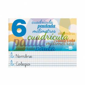 Libreta liderpapel pautaguia tapa cartoncillo 32 hojas din a5 70 g cuadriculado pautado 6 mm apaisado