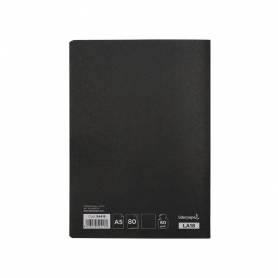 Libreta liderpapel tapa negra a5 80 hojas 60g/m2 liso con doble margen