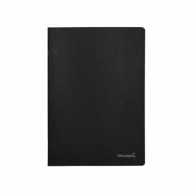 Libreta liderpapel tapa negra a5 80 hojas 60g/m2 cuadro 5mm con doble margen