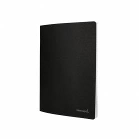 Libreta liderpapel tapa negra a5 80 hojas 60g/m2 cuadro 5mm con doble margen