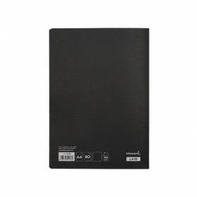 Libreta liderpapel tapa negra a4 80 hojas 60g/m2 liso con doble margen