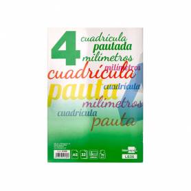 Libreta liderpapel pautaguia tapa cartoncillo 32 hojas din a5 70 g cuadriculado pautado 4 mm