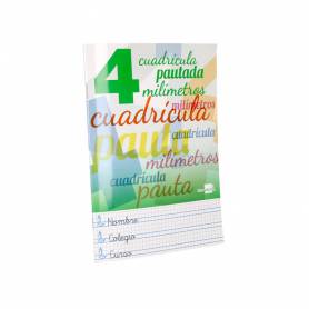 Libreta liderpapel pautaguia tapa cartoncillo 32 hojas din a5 70 g cuadriculado pautado 4 mm