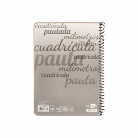 Cuaderno espiral liderpapel cuarto pautaguia tapa blanda 40h 75 gr cuadro pautado 4mm colores surtidos