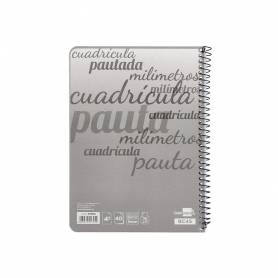 Cuaderno espiral liderpapel cuarto pautaguia tapa blanda 40h 75 gr cuadro pautado 3 mm con margen colores surtidos