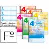 Cuaderno espiral liderpapel folio pautaguia tapa blanda 80h 75 gr cuadro pautado 4mm colores surtidos - BF54