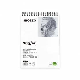 Bloc dibujo liderpapel esbozos espiral a3 297x420mm 100 hojas 90gr/m2 sin recuadro